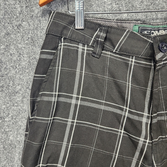 O'neill Sterling Shorts Mens Size 32 Black Gray Plaid Casual Chino Beach Surf - Picture 5 of 12